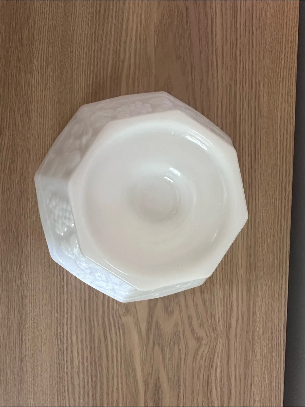 White Milk Glass Pedestal Bowl - Decorative Home Accent